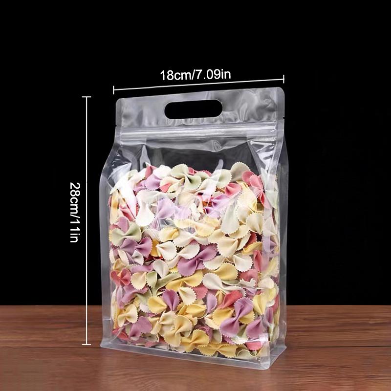 50Pcs Food Packaging Bags Transparent With Handle Stand Up Sealed For Candy Nuts Storage Reusable Zip Lock Pouches as the picture
50Pcs Food Packaging Bags Transparent With Handle Stand Up Sealed For Candy Nuts Storage Reusable Zip Lock Pouches as the picture