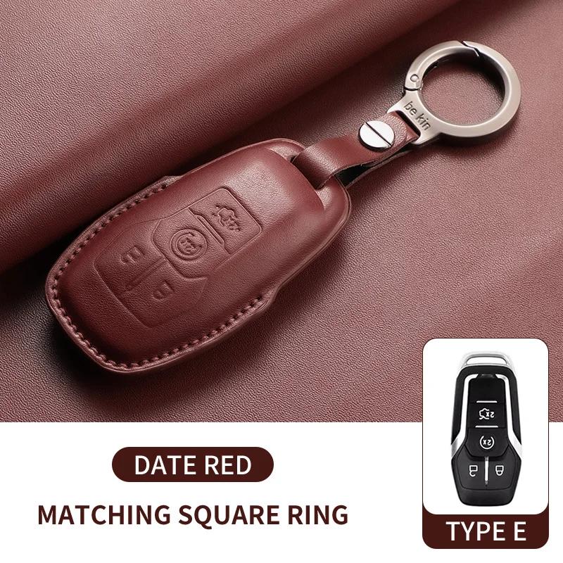 Leather Car Key Case Cover For Ford Explorer Mustang Fusion Mondeo Kuka Escape F250 F350 F450 F550 Ford Raptor Car Accessories Red-E-1
Leather Car Key Case Cover For Ford Explorer Mustang Fusion Mondeo Kuka Escape F250 F350 F450 F550 Ford Raptor Car Accessories Red-E-1