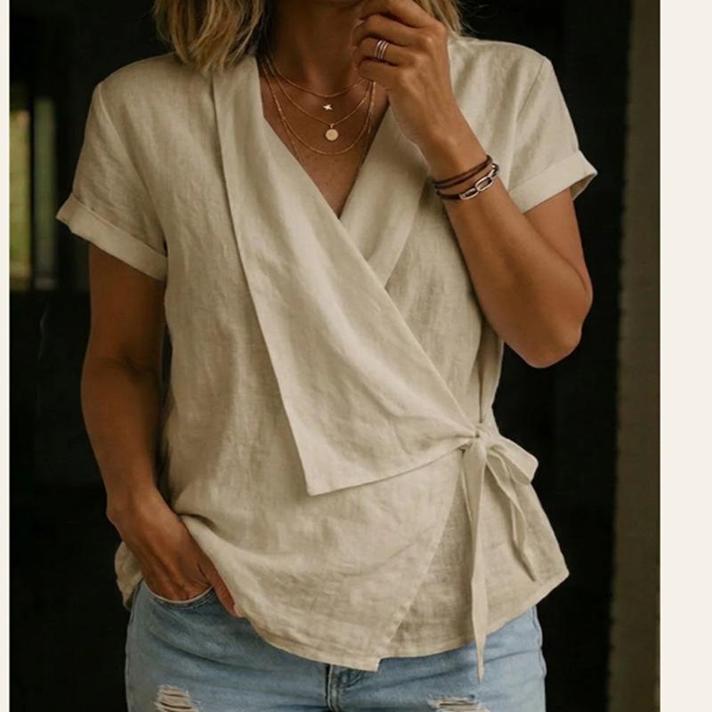 2026 Summer New Arrival: Women s Solid Color Top with Turn-down Collar, Short Sleeves, Tie Detail, and Asymmetrical Hem XXL абрикосовий
2026 Summer New Arrival: Women s Solid Color Top with Turn-down Collar, Short Sleeves, Tie Detail, and Asymmetrical Hem XXL абрикосовий