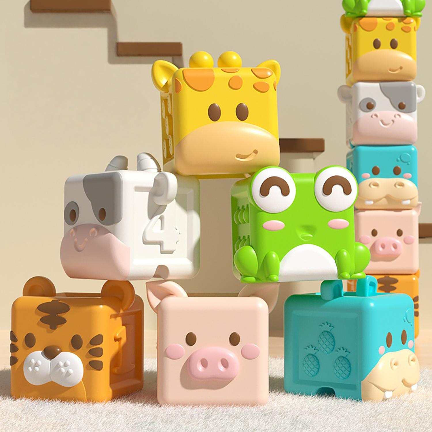 Animal Soft Bath Toys for 6+ Months Babies, Silicone Squeeze Building Blocks Stacking Toys with Numbers Animals Fruits Texture
Animal Soft Bath Toys for 6+ Months Babies, Silicone Squeeze Building Blocks Stacking Toys with Numbers Animals Fruits Texture