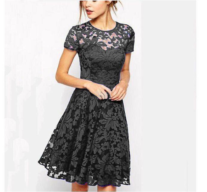 Elegant Blue Lace Trim Round Neck Short Sleeve Dress XL чёрный
Elegant Blue Lace Trim Round Neck Short Sleeve Dress XL чёрный