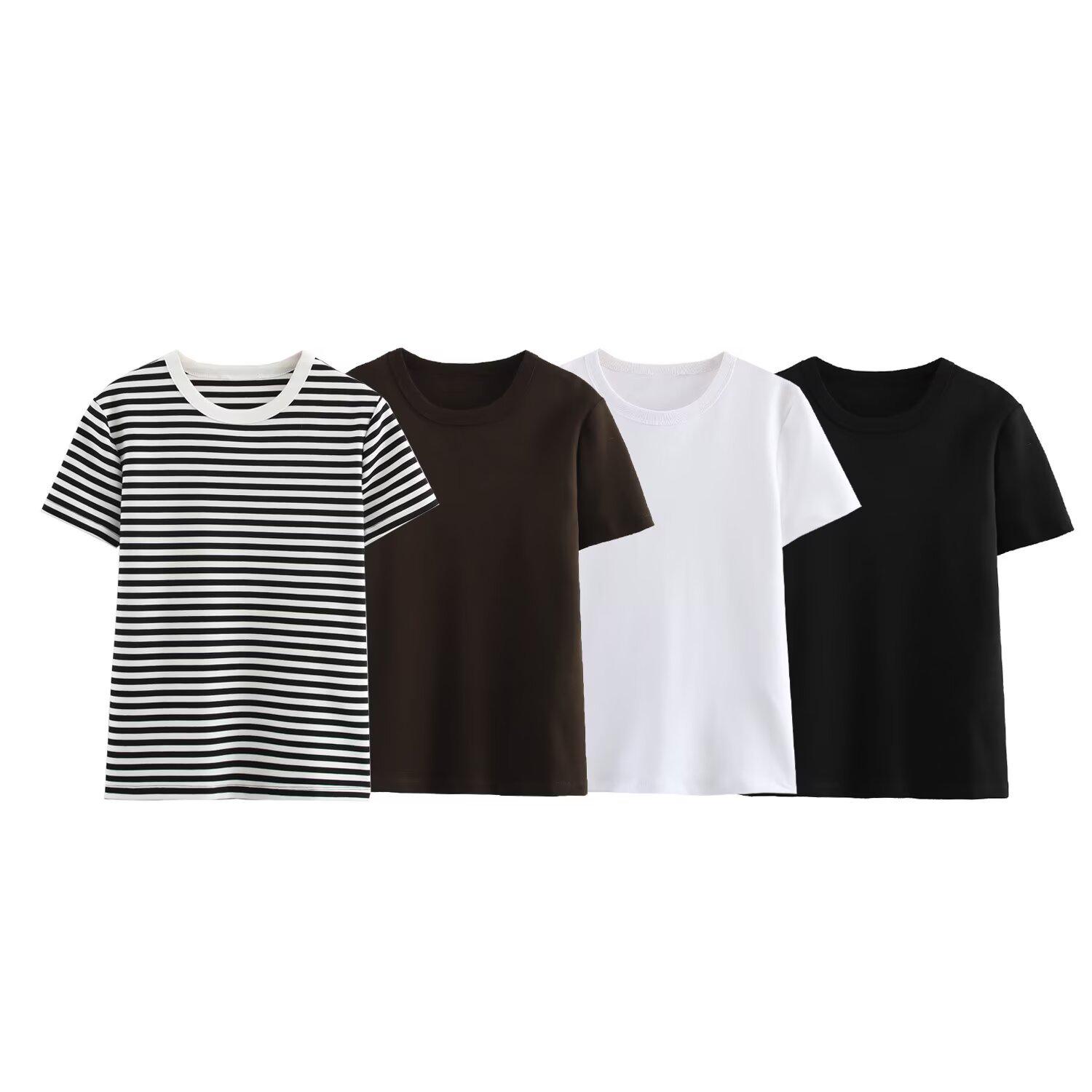 2025 Spring Women s Striped Round Neck Short Sleeve Pullover Top M темно-коричневого кольору
2025 Spring Women s Striped Round Neck Short Sleeve Pullover Top M темно-коричневого кольору
