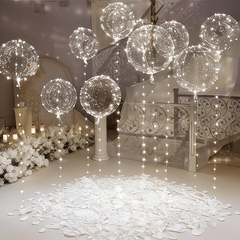 Bobo Balloons with LED Lights Transparent Glowing Bubble Balls for Wedding Birthday Decorations, Party Supplies 5pcs білий
Bobo Balloons with LED Lights Transparent Glowing Bubble Balls for Wedding Birthday Decorations, Party Supplies 5pcs білий