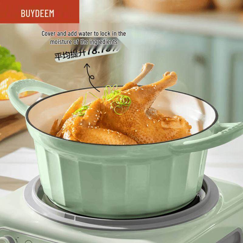 Buydeem 24cm Enamel Micro-Pressure Pot
Buydeem 24cm Enamel Micro-Pressure Pot