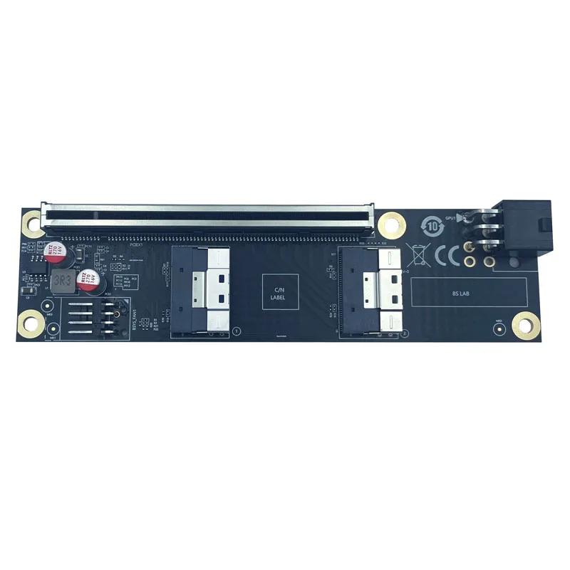 Gen5 2 Port SlimSAS 8i to PCIe 5.0 x16 Adapter Expansion Card Riser Board SFF8654 for Graphics Card Network Card NVMe SSD U2 GPU
Gen5 2 Port SlimSAS 8i to PCIe 5.0 x16 Adapter Expansion Card Riser Board SFF8654 for Graphics Card Network Card NVMe SSD U2 GPU