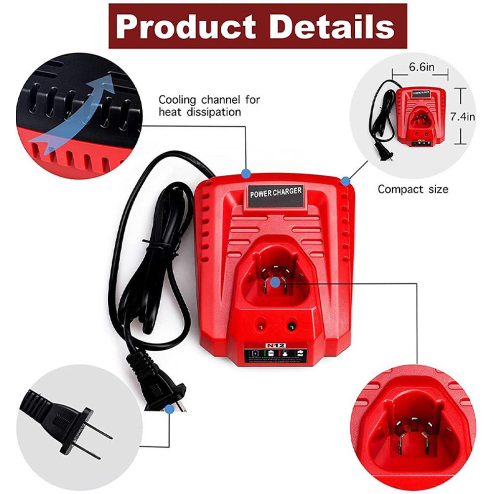 10.8V 12V Li-Ion Replacement Battery Charger For Milwaukee M12 48-11-2402 Lithium-Ion Battery
10.8V 12V Li-Ion Replacement Battery Charger For Milwaukee M12 48-11-2402 Lithium-Ion Battery