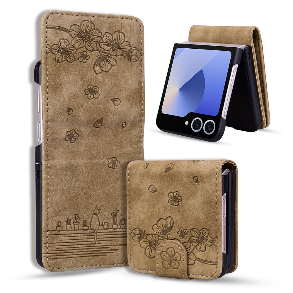 For Samsung Galaxy Z Flip7 5G Case Cherry Blossom Cat Leather Phone Cover with Card Slot Brown
For Samsung Galaxy Z Flip7 5G Case Cherry Blossom Cat Leather Phone Cover with Card Slot Brown