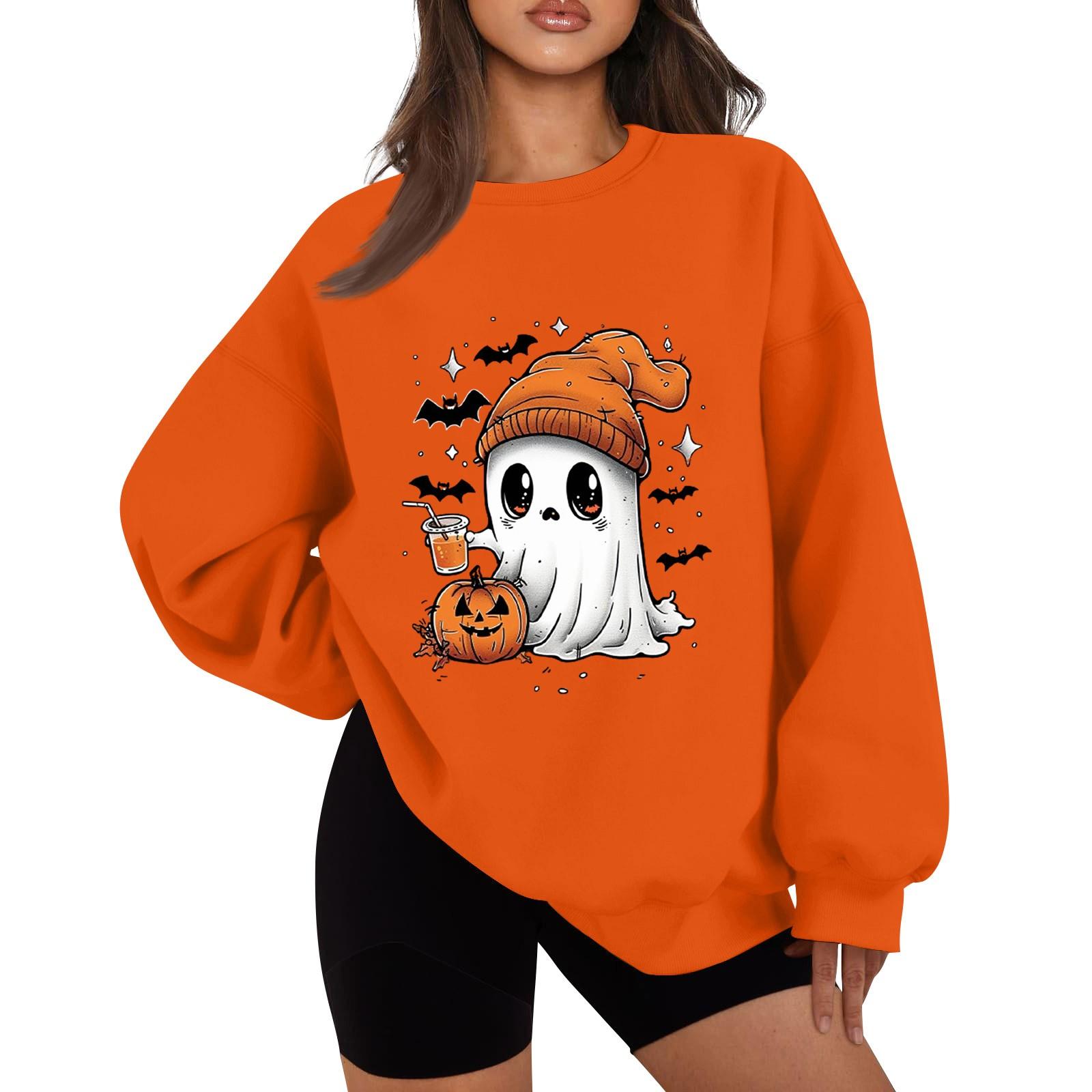 Женская модная повседневная толстовка с длинным рукавом и принтом на Хэллоуин M оранжевый
Женская модная повседневная толстовка с длинным рукавом и принтом на Хэллоуин M оранжевый