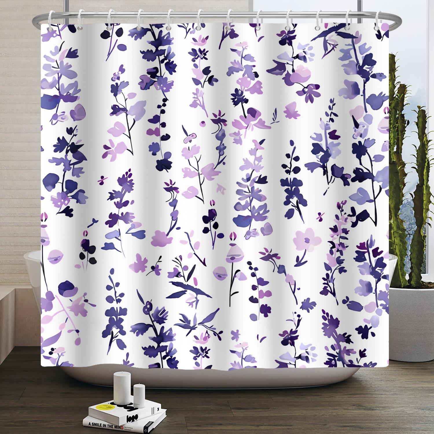 Purple Floral Shower Curtain Watercolor Flowers Leaves Bathroom Decor Bath Curtains Waterproof Polyester Fabric With 12 Hooks W60H190(CM)-1 Pcs
Purple Floral Shower Curtain Watercolor Flowers Leaves Bathroom Decor Bath Curtains Waterproof Polyester Fabric With 12 Hooks W60H190(CM)-1 Pcs