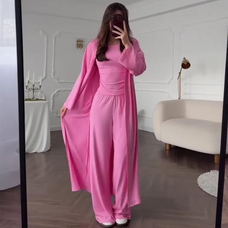 2025 Autumn Women s Casual Sleeveless Top & Long Pants Set with Robe Coat XS яркий розовый
2025 Autumn Women s Casual Sleeveless Top & Long Pants Set with Robe Coat XS яркий розовый