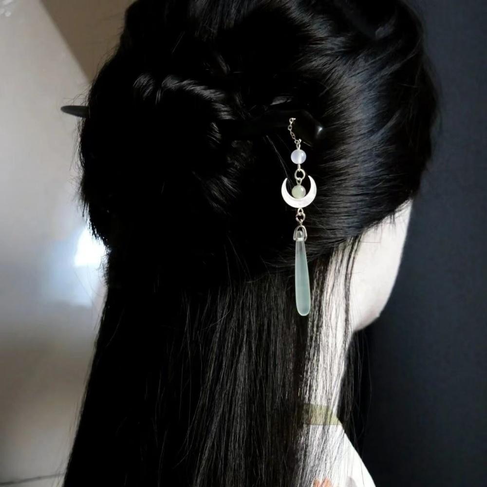 Traditional Wooden Black Hair Stick Chinese Style Hanfu Moon Tassel Hair Pin Clips Vintage Chopstick Headwear For Women Jewelry
Traditional Wooden Black Hair Stick Chinese Style Hanfu Moon Tassel Hair Pin Clips Vintage Chopstick Headwear For Women Jewelry