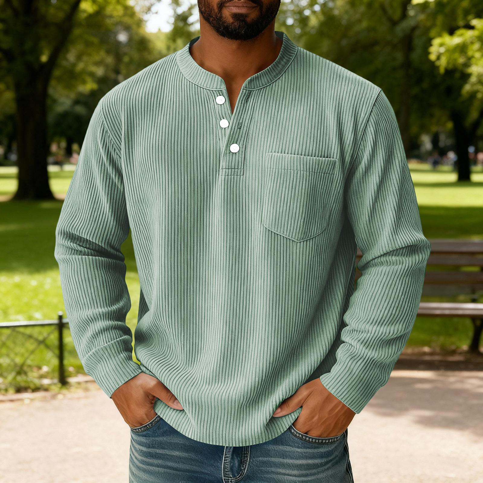 Men s Color Corduroy Three-button Collar Men s Long-sleeved Shirt M
Men s Color Corduroy Three-button Collar Men s Long-sleeved Shirt M