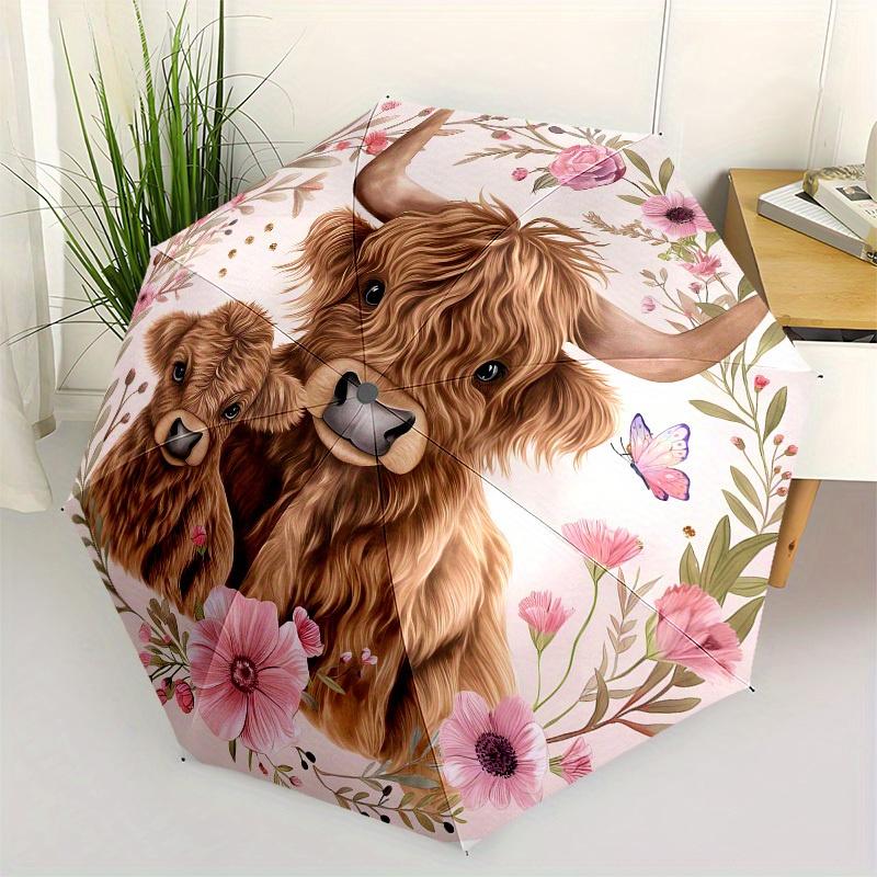 1pc Highland Cow Floral Frame Umbrella with Plastic Handle,Suitable for All Seasons Home Travel Outdoor UmbrellaB1593
1pc Highland Cow Floral Frame Umbrella with Plastic Handle,Suitable for All Seasons Home Travel Outdoor UmbrellaB1593