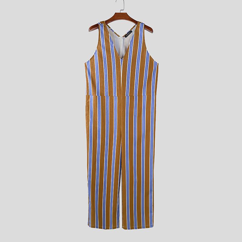 INCERUN Men Sleeveless V Neck Striped Casual Loose Drop-crotch Jumpsuits Rompers 4XL
INCERUN Men Sleeveless V Neck Striped Casual Loose Drop-crotch Jumpsuits Rompers 4XL
