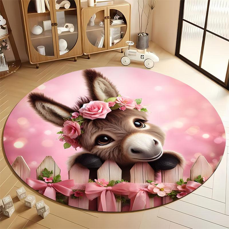 Charming Donkey with Flowers Kids Playroom Rug round carpet for home sofa bedroom, gift Diameter 60cm
Charming Donkey with Flowers Kids Playroom Rug round carpet for home sofa bedroom, gift Diameter 60cm