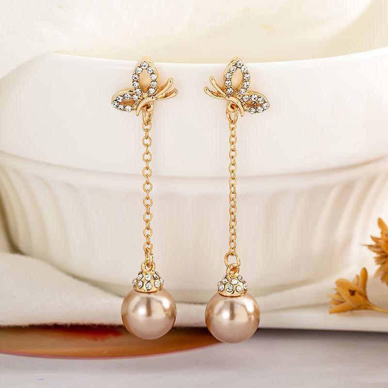 New S925 Copper Needle Creative Trendy Long Advanced Face Thin Butterfly Imitation Pearl Earrings Student Gift Zircon Brincos золотий
New S925 Copper Needle Creative Trendy Long Advanced Face Thin Butterfly Imitation Pearl Earrings Student Gift Zircon Brincos золотий