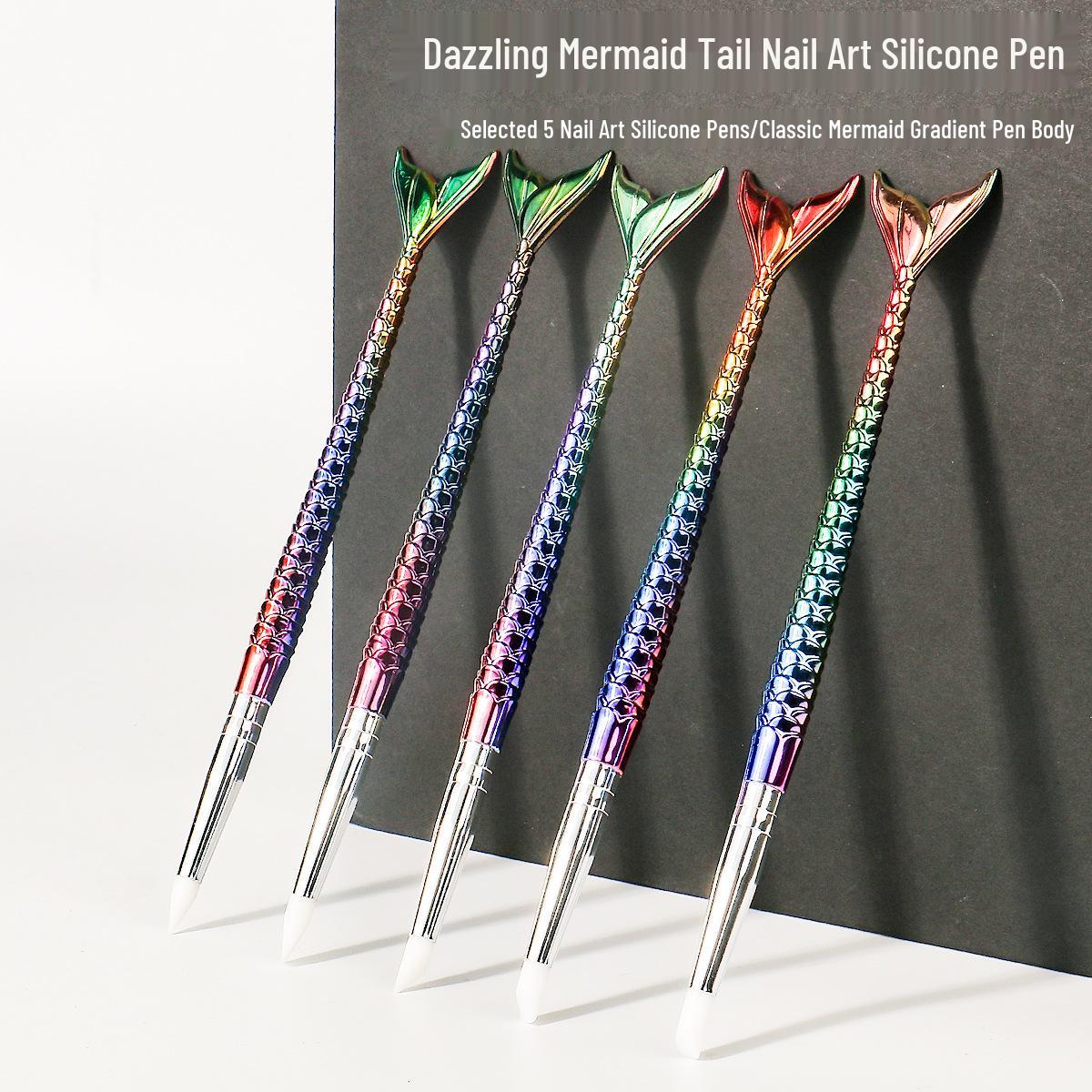 5-Piece Silicone Nail Art Brush Set with Gradient Fishtail Handles for Carving and Detailing
5-Piece Silicone Nail Art Brush Set with Gradient Fishtail Handles for Carving and Detailing
