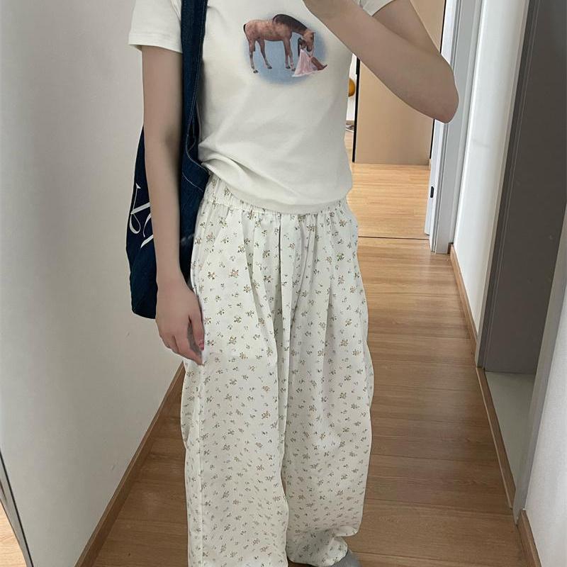 Korean Style Women s Drawstring Wide-Leg Pants: High Waist, Loose Fit, Pink Floral on White, Summer 2025 XL (Recommended for 121-130 lbs)
Korean Style Women s Drawstring Wide-Leg Pants: High Waist, Loose Fit, Pink Floral on White, Summer 2025 XL (Recommended for 121-130 lbs)