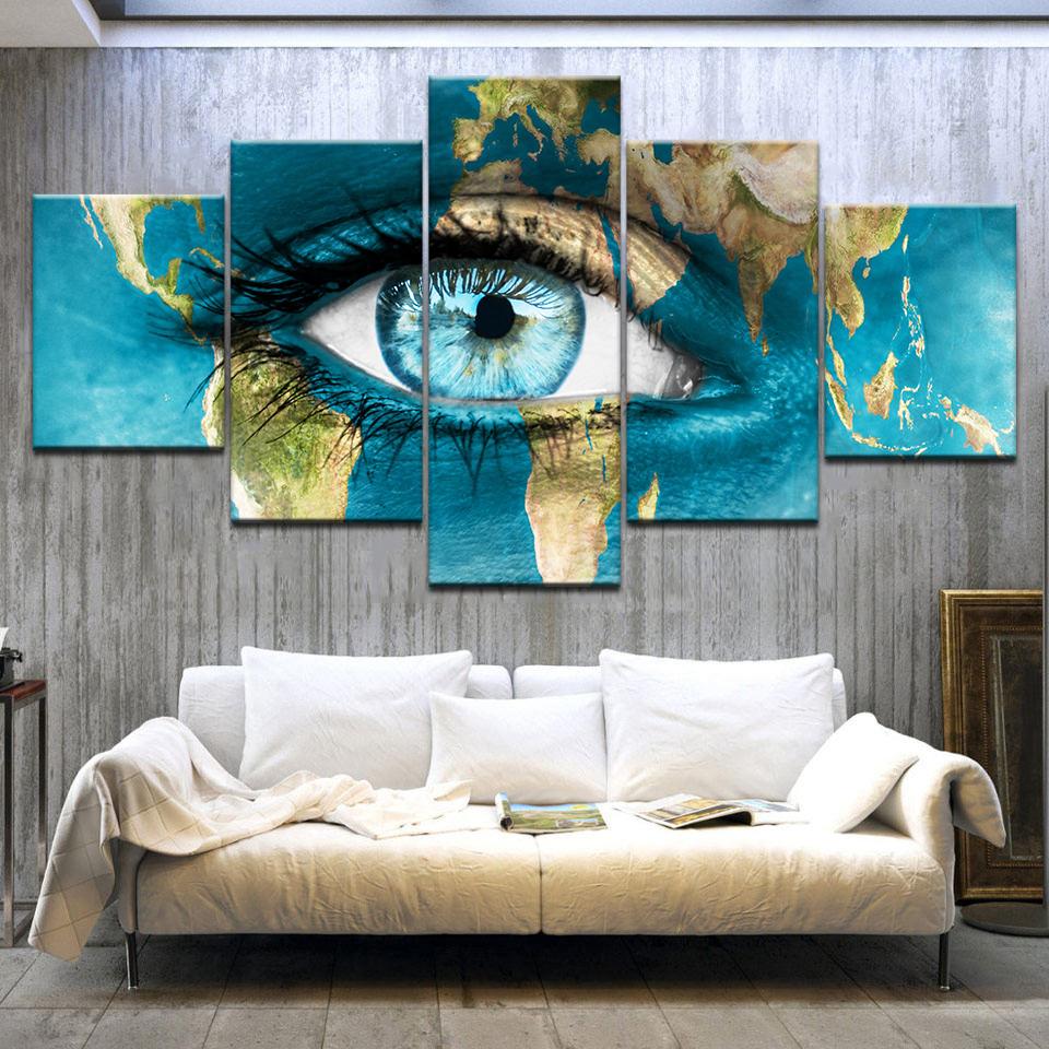 5 Panel/pieces HD Print A Blue eyes in map colored drawing Print On Canvas Art Painting For home living room decoration 20x35 20x45 20x55cm
5 Panel/pieces HD Print A Blue eyes in map colored drawing Print On Canvas Art Painting For home living room decoration 20x35 20x45 20x55cm