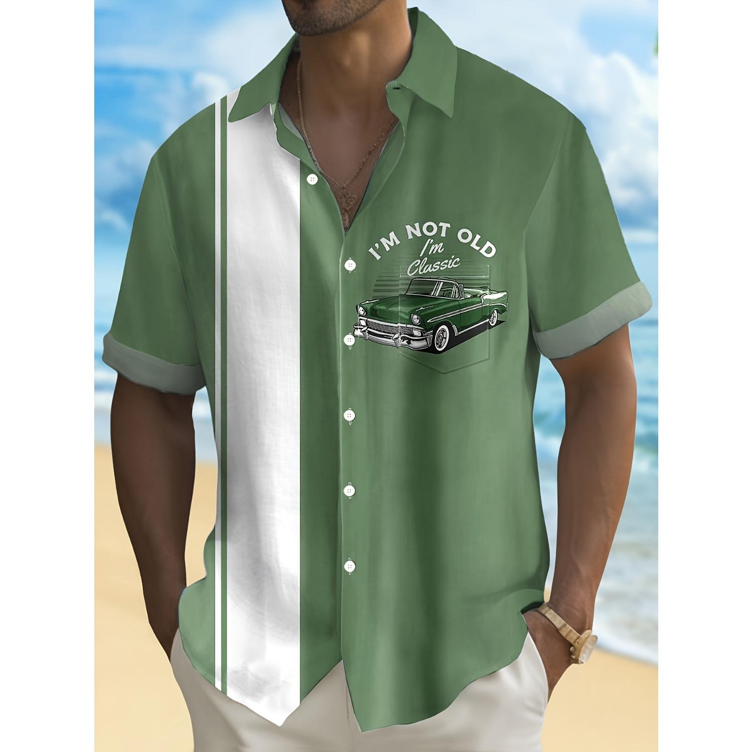 Винтажная рубашка с контрастным полосатым принтом в виде старинного автомобиля, мужская рубашка больших размеров с карманом на пуговицах 4XL
Винтажная рубашка с контрастным полосатым принтом в виде старинного автомобиля, мужская рубашка больших размеров с карманом на пуговицах 4XL