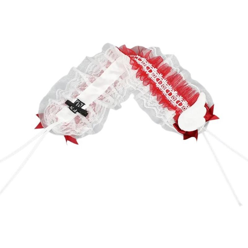 Girl Ruffled Ribbon Headwear Gothic Bows Lace Trim Subculture Headbands Maid Flouncing Wing Hair Ornaments
Girl Ruffled Ribbon Headwear Gothic Bows Lace Trim Subculture Headbands Maid Flouncing Wing Hair Ornaments