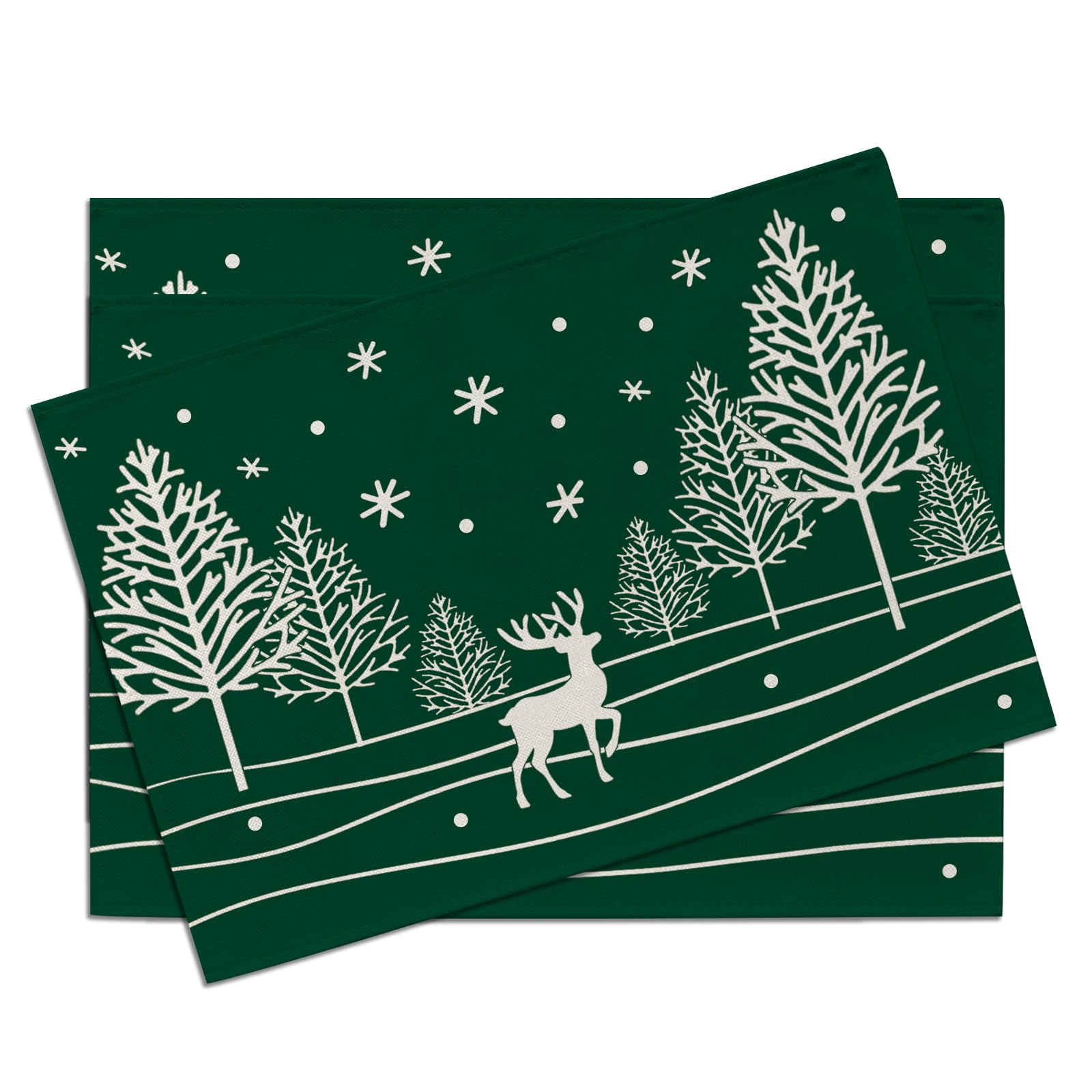 Green Christmas Tree Placemats Set of 4, Xmas Reindeer Snowflakes Dining Place Mats Table Decor, Winter Holiday Home Kitchen Decoration 12 x 18 Inches 4Pcs-12 X18
Green Christmas Tree Placemats Set of 4, Xmas Reindeer Snowflakes Dining Place Mats Table Decor, Winter Holiday Home Kitchen Decoration 12 x 18 Inches 4Pcs-12 X18