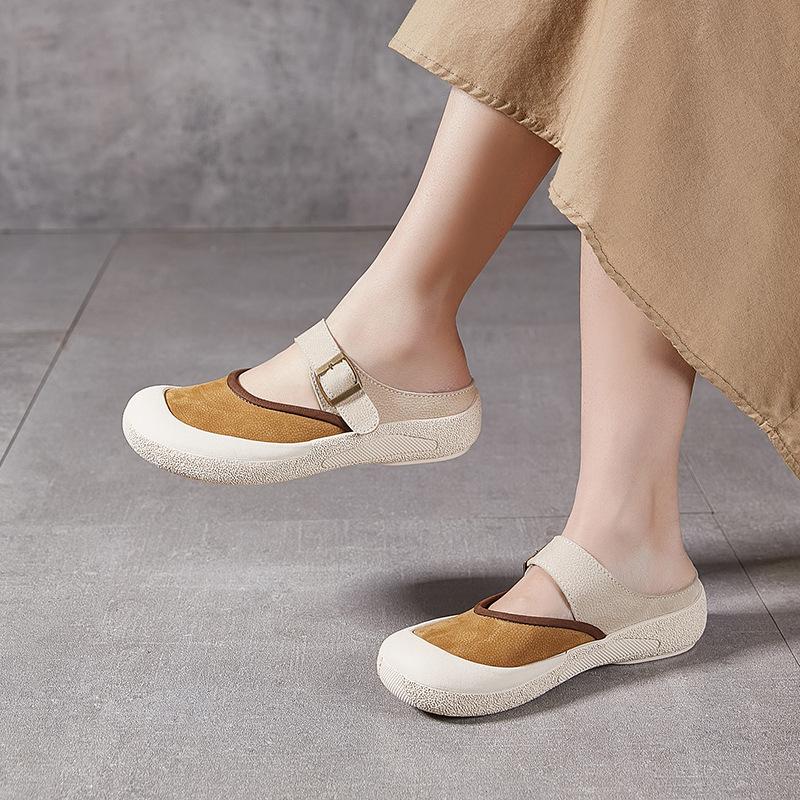 Genuine Leather Slippers Simple Top-layer Cowhide Shoes with Buckles Rubber Soles One-legged Toe Covers Cool Slippers 40 оливковий колір
Genuine Leather Slippers Simple Top-layer Cowhide Shoes with Buckles Rubber Soles One-legged Toe Covers Cool Slippers 40 оливковий колір
