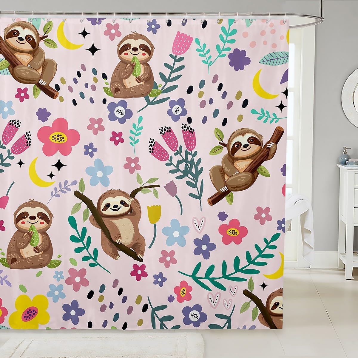Floral Capybara Shower Curtain For Girls,Cartoon Animal Bathroom Shower Curtain,Lovely Flower Moon Floral Fabric Shower Curtain W60H190(CM)-1 Pcs
Floral Capybara Shower Curtain For Girls,Cartoon Animal Bathroom Shower Curtain,Lovely Flower Moon Floral Fabric Shower Curtain W60H190(CM)-1 Pcs