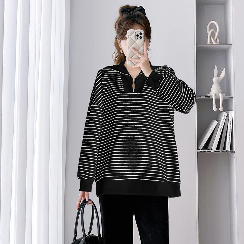 2026 Velvet Striped Maternity Pullover Sweatshirt with Stand Collar 2XL
2026 Velvet Striped Maternity Pullover Sweatshirt with Stand Collar 2XL