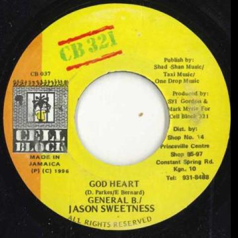 7inch Record GENERAL B, JASON SWEETNESS - God Heart / Version none Cell Block 321 1996 Jamaica Reggae, Ska & Dub Used
7inch Record GENERAL B, JASON SWEETNESS - God Heart / Version none Cell Block 321 1996 Jamaica Reggae, Ska & Dub Used