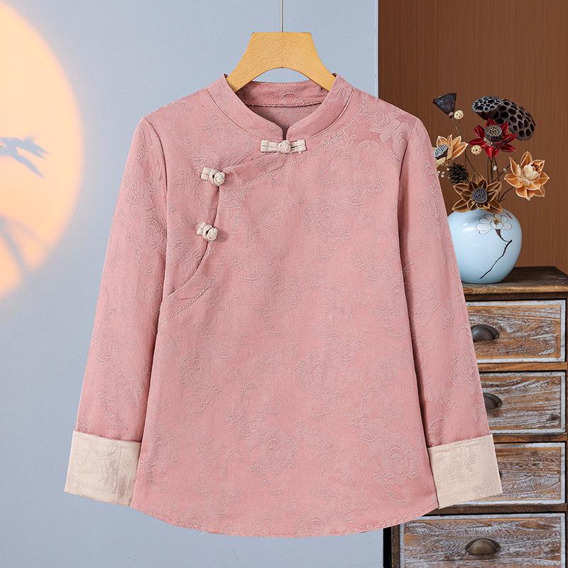 Women s Retro Jacquard Cotton Linen Top with Frog Buttons, Chinese-Style Oblique Lapel Long Sleeve Shirt 3XL (124-134 jin) рожевий
Women s Retro Jacquard Cotton Linen Top with Frog Buttons, Chinese-Style Oblique Lapel Long Sleeve Shirt 3XL (124-134 jin) рожевий