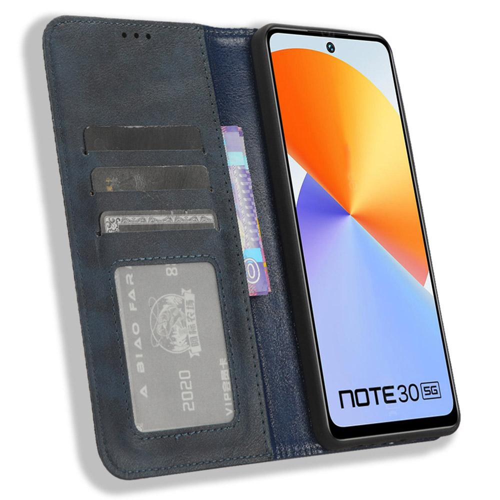 For Infinix Note 30 4G/X6833B/X6716B Magnetic Closing Phone Shell Retro PU Leather Cover Stand Wallet Shell Blue
For Infinix Note 30 4G/X6833B/X6716B Magnetic Closing Phone Shell Retro PU Leather Cover Stand Wallet Shell Blue