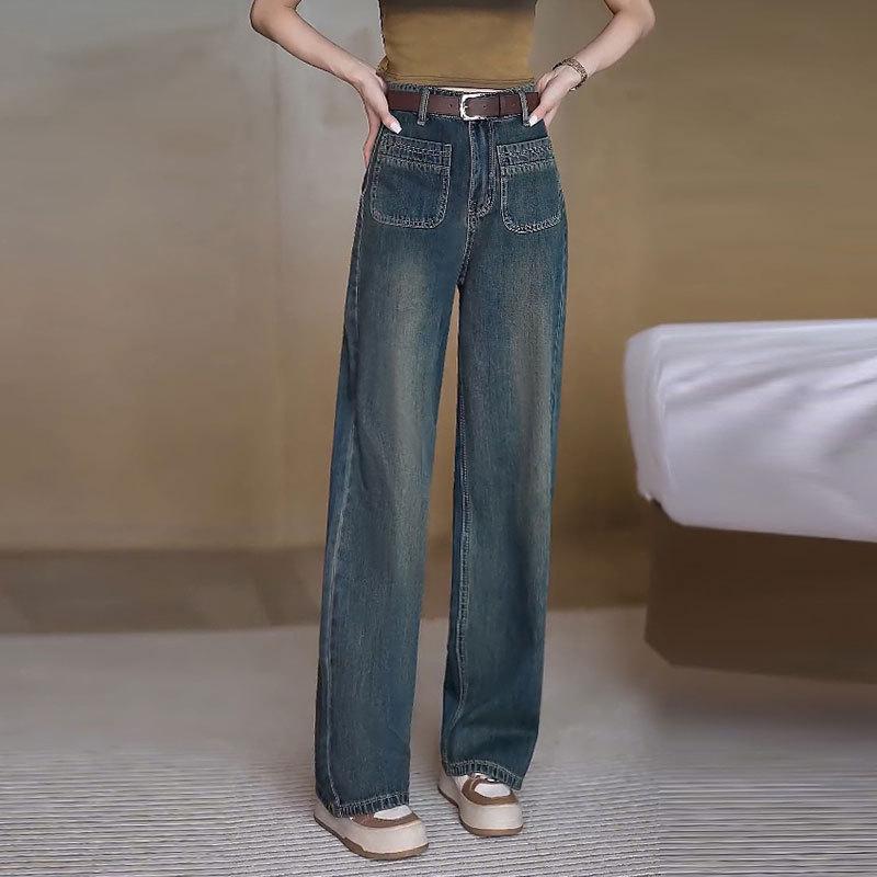 Women s Cement Gray High-Waist Slim Jeans with Stylish Pockets - Spring/Autumn Loose Wide-Leg Floor-Length Trousers Extra Large
Women s Cement Gray High-Waist Slim Jeans with Stylish Pockets - Spring/Autumn Loose Wide-Leg Floor-Length Trousers Extra Large