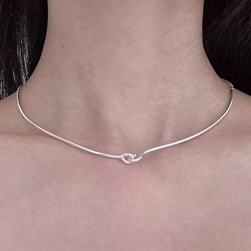 New 925 Silve Round Simple Torques Collar Snake Chain Choker Women s Necklace Simple Open Neck Metal Fine Jewelry Accessories
New 925 Silve Round Simple Torques Collar Snake Chain Choker Women s Necklace Simple Open Neck Metal Fine Jewelry Accessories