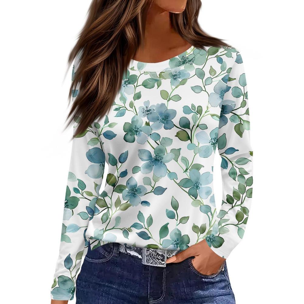 Women s casual 3D printed floral print round neck long sleeved shirt 5XL
Women s casual 3D printed floral print round neck long sleeved shirt 5XL
