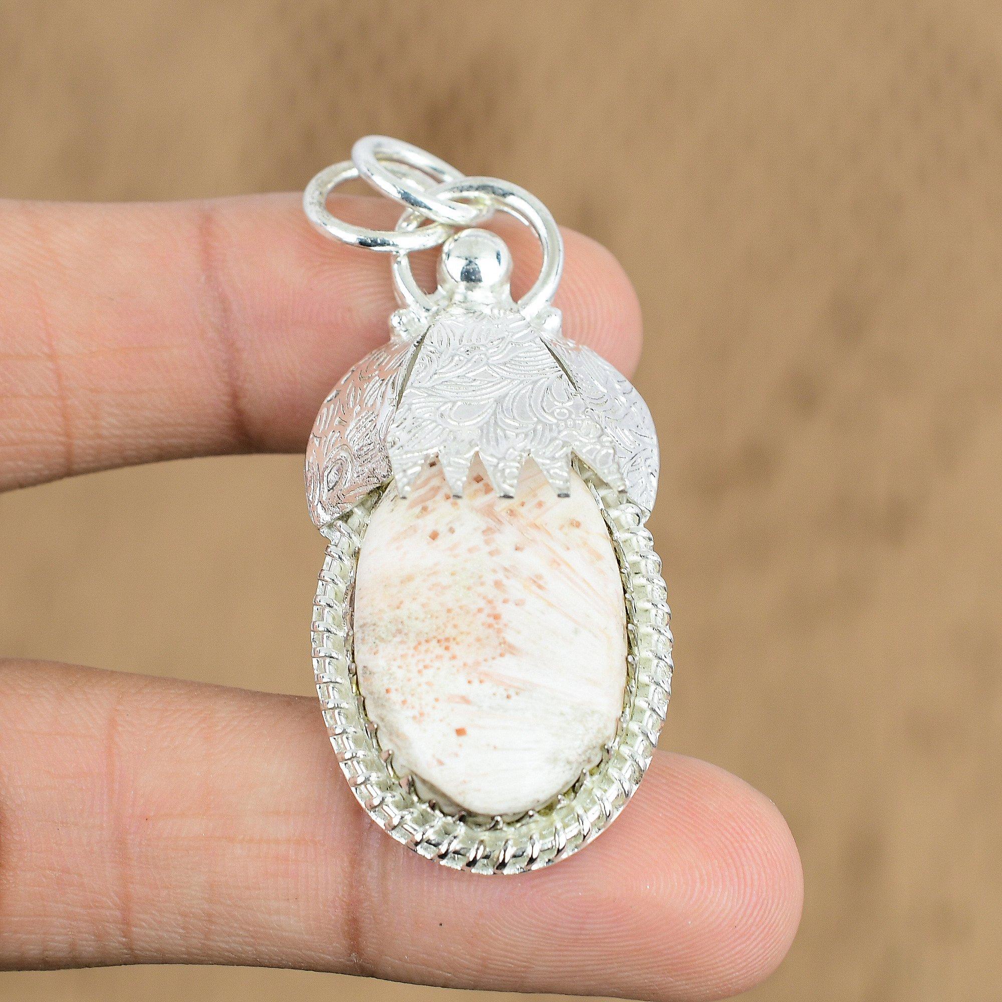 925 Silver Crown Chakra Natural Scolecite Engagement Wedding New Pendant Jewelry
925 Silver Crown Chakra Natural Scolecite Engagement Wedding New Pendant Jewelry