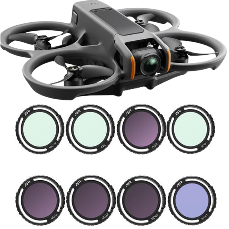 DJI Avata 2 Drone Compatible Filter Lens Filter Kit Waterproof Prevents Overexposure and Blocks UV Rays 16 32 (UV+CPL+ND8 64+NIGHT+STAR)
DJI Avata 2 Drone Compatible Filter Lens Filter Kit Waterproof Prevents Overexposure and Blocks UV Rays 16 32 (UV+CPL+ND8 64+NIGHT+STAR)