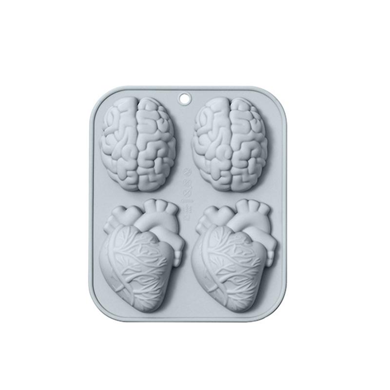 1 шт., синяя, розовая, в форме сердца, силиконовая форма для выпечки мозгов, пищевая, силиконовая форма для помадки, для выпечки тортов своими руками синий