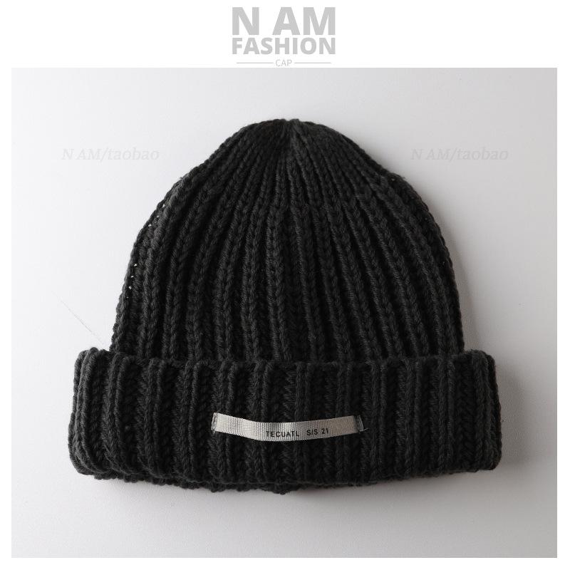 Осень и Зима Маленькая Теплая Защищающая Уши Вязаная Холодная Шапка Свободная и Универсальная Мужская и Женская Шапка-Носок one size