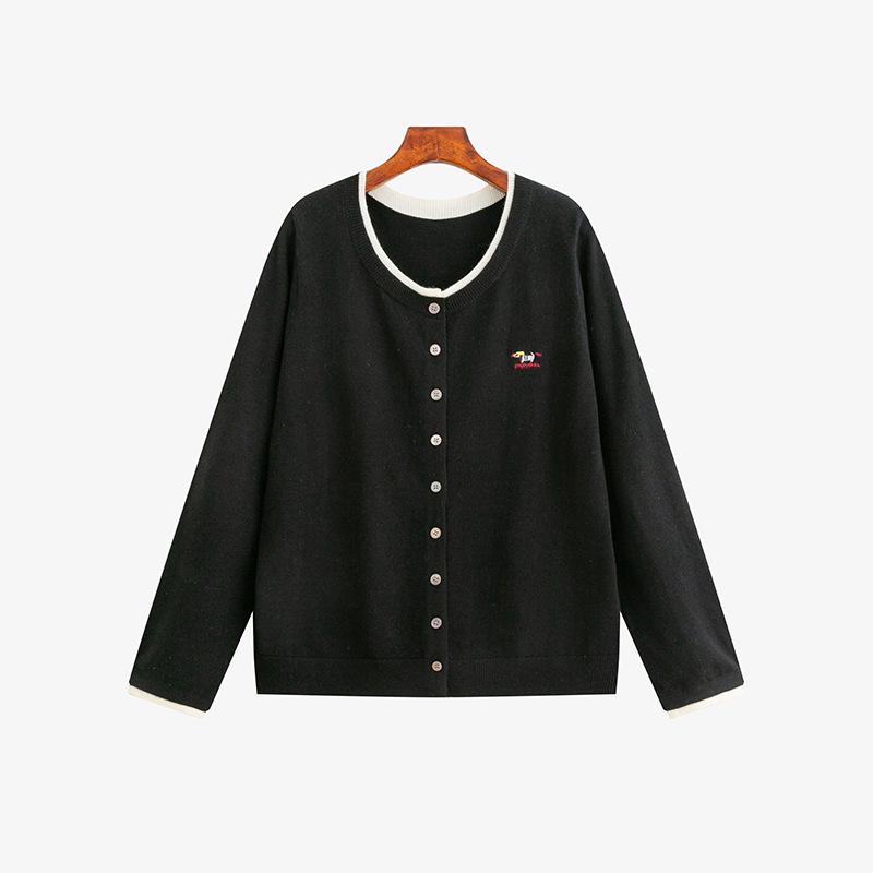 Plus Size Women s Round Neck Color Block Knit Cardigan - Spring 2026 Style, Versatile Casual Outerwear Top XXXL (180-220 jin) чорний
Plus Size Women s Round Neck Color Block Knit Cardigan - Spring 2026 Style, Versatile Casual Outerwear Top XXXL (180-220 jin) чорний