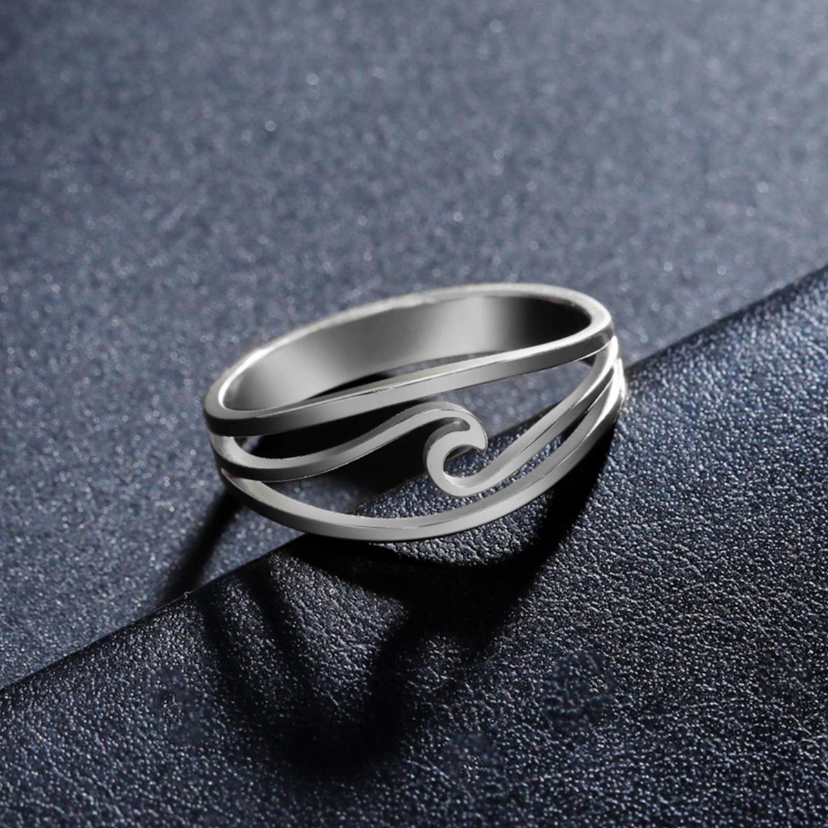 LIKGREAT Geometric Wave Stainless Steel Ring Minimalist Hollow Finger Rings Trendy for Women Amulet Jewelry Gifts Wholesale 7
LIKGREAT Geometric Wave Stainless Steel Ring Minimalist Hollow Finger Rings Trendy for Women Amulet Jewelry Gifts Wholesale 7