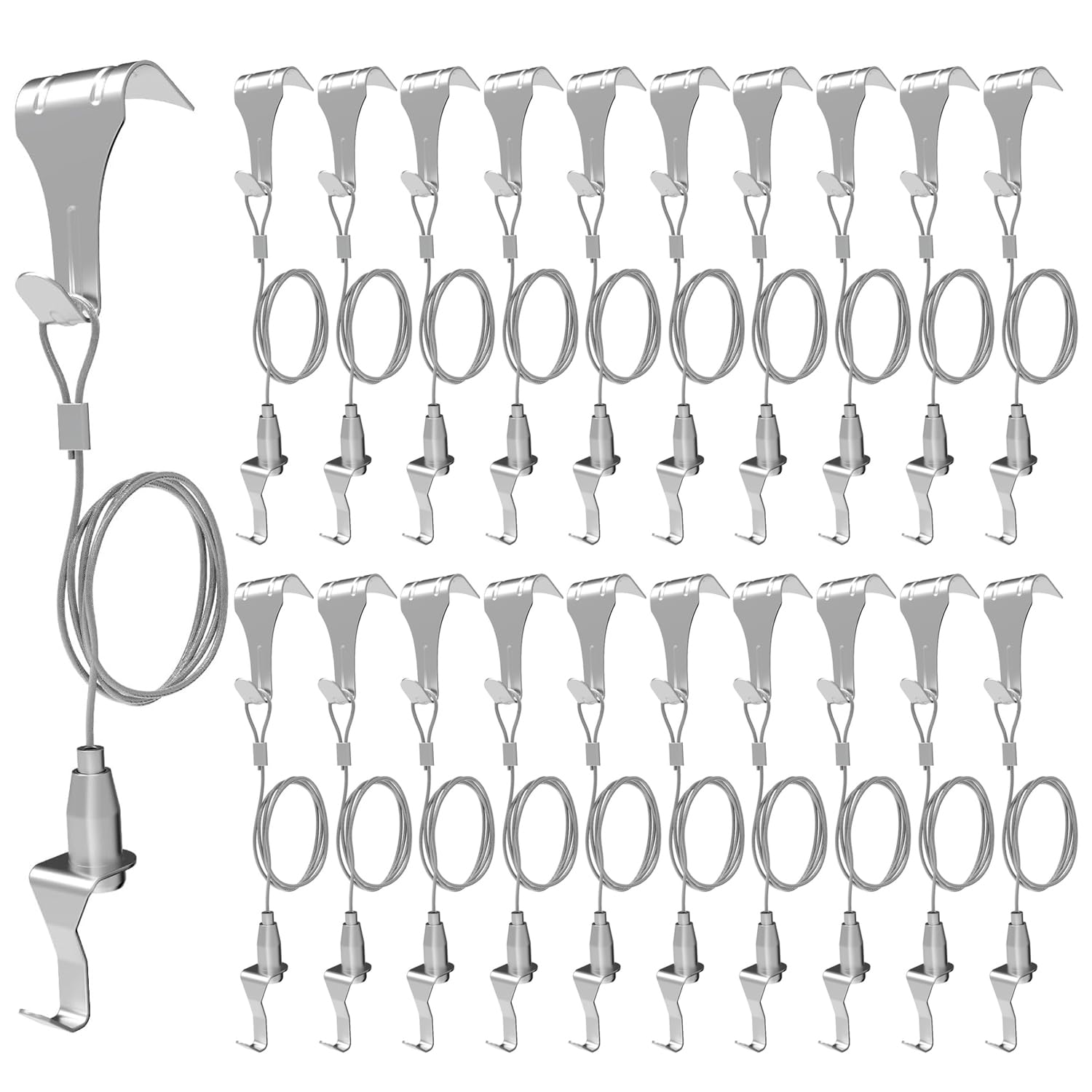 Picture Rail Wire Set (1m x 20 pieces) Stainless Steel, Sliding Hooks, Height Adjustable, for Display, Adjustable Frame Mounting Hardware, YUGUOCHENG
Picture Rail Wire Set (1m x 20 pieces) Stainless Steel, Sliding Hooks, Height Adjustable, for Display, Adjustable Frame Mounting Hardware, YUGUOCHENG