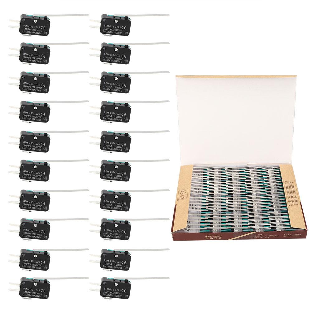 100pcs BEM Micro Switch 250VAC 15A Microswitch Self‑Reset Working Mode for Electronic
100pcs BEM Micro Switch 250VAC 15A Microswitch Self‑Reset Working Mode for Electronic