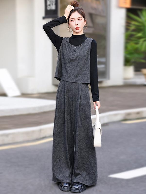 2026 Spring Women s Trendy Three-Piece Set: Stylish Top, Vest & Wide-Leg Pants S
2026 Spring Women s Trendy Three-Piece Set: Stylish Top, Vest & Wide-Leg Pants S