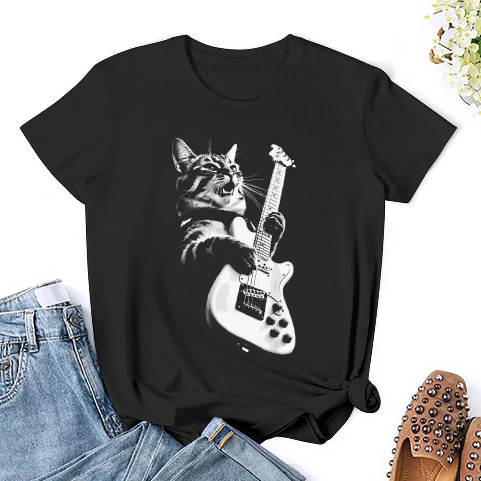 Rock and Roll Cat Playing Guitar Fun Guitar Print Womens Casual ShortSleeved Round Neck TShirt Women Clothing Fashion Y2K Top S
Rock and Roll Cat Playing Guitar Fun Guitar Print Womens Casual ShortSleeved Round Neck TShirt Women Clothing Fashion Y2K Top S