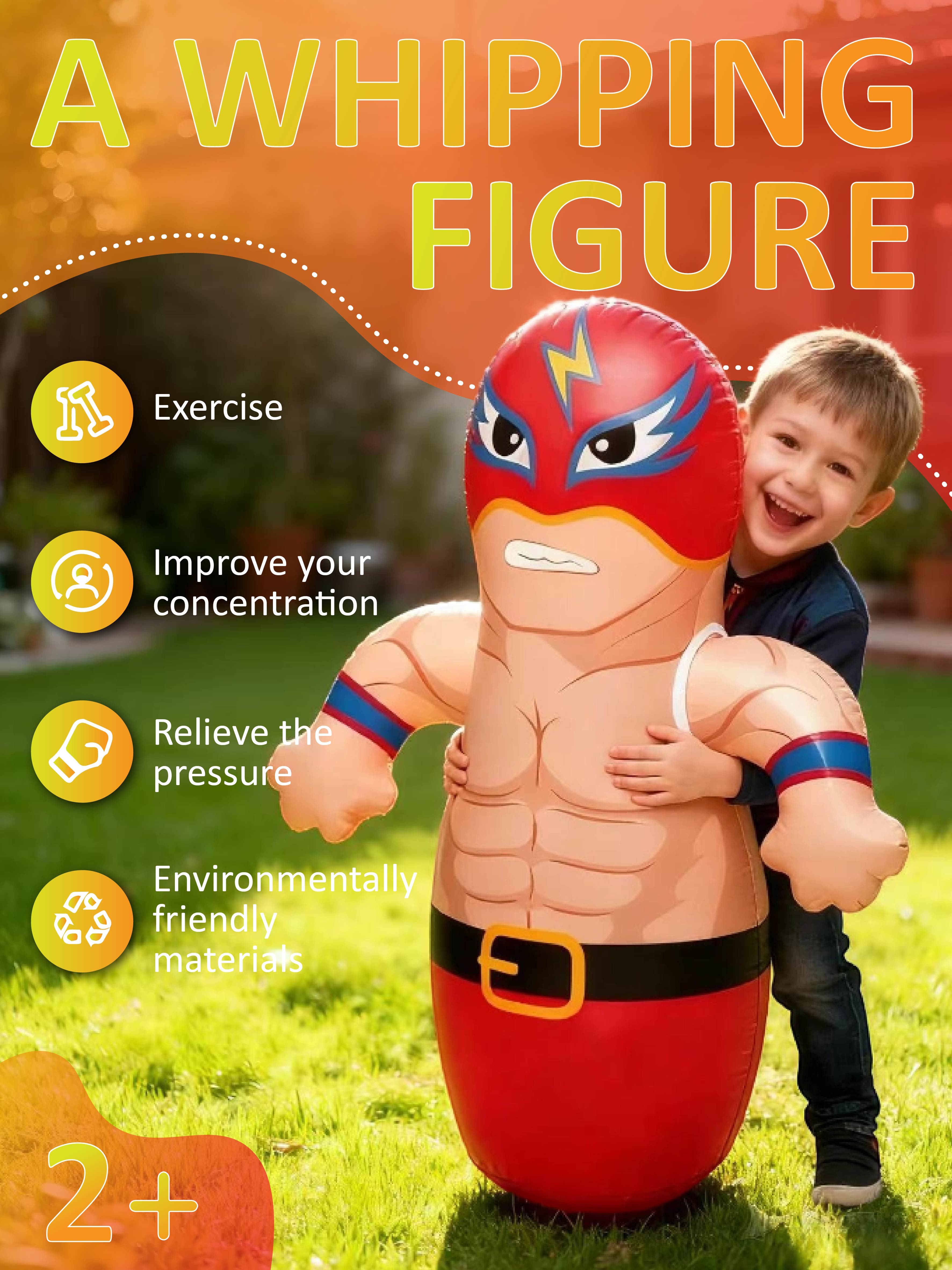 Inflatable Wrestling Whipping Figure Toy: Pressure-Relief Exercise Punching Bag for Kids (Ages 2+)
Inflatable Wrestling Whipping Figure Toy: Pressure-Relief Exercise Punching Bag for Kids (Ages 2+)