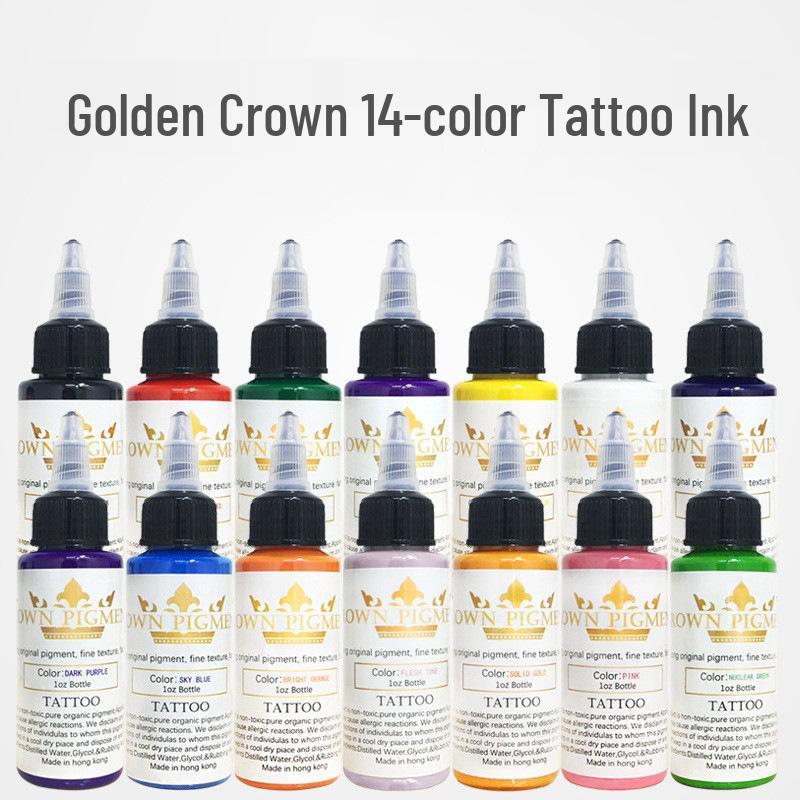 Oulan Tattoo Equipment: Golden Crown 14-Color Tattoo Ink Set (30ml) for Practice 14-Color Golden Crown Tattoo Ink
Oulan Tattoo Equipment: Golden Crown 14-Color Tattoo Ink Set (30ml) for Practice 14-Color Golden Crown Tattoo Ink
