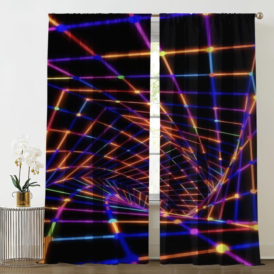 2pcs Neon Grid Pattern Curtains Perfect for Party/Modern Window Decor Vibrant Home Living Room Bedroom Decor 100*130 Grommet Top 1pcs
2pcs Neon Grid Pattern Curtains Perfect for Party/Modern Window Decor Vibrant Home Living Room Bedroom Decor 100*130 Grommet Top 1pcs