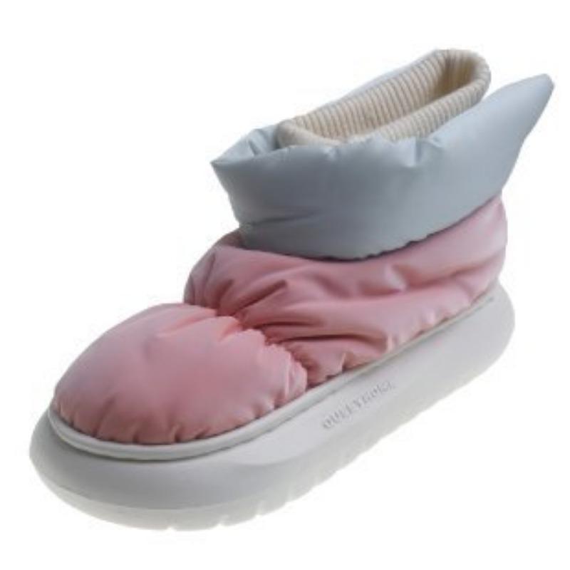 Водонепроницаемые зимние ботинки женские осенне-зимние бархатные утолщенные для улицы новые на толстой подошве нескользящие большие хлопковые ботинки женские 37 розовый