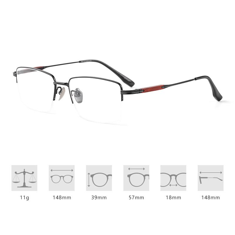 Redwood Temple Design Environment Protection Recyclable Glasses Frame Pure Titanium Half Frame Eyewear Business Elite Eyewear No Lens чорний
Redwood Temple Design Environment Protection Recyclable Glasses Frame Pure Titanium Half Frame Eyewear Business Elite Eyewear No Lens чорний